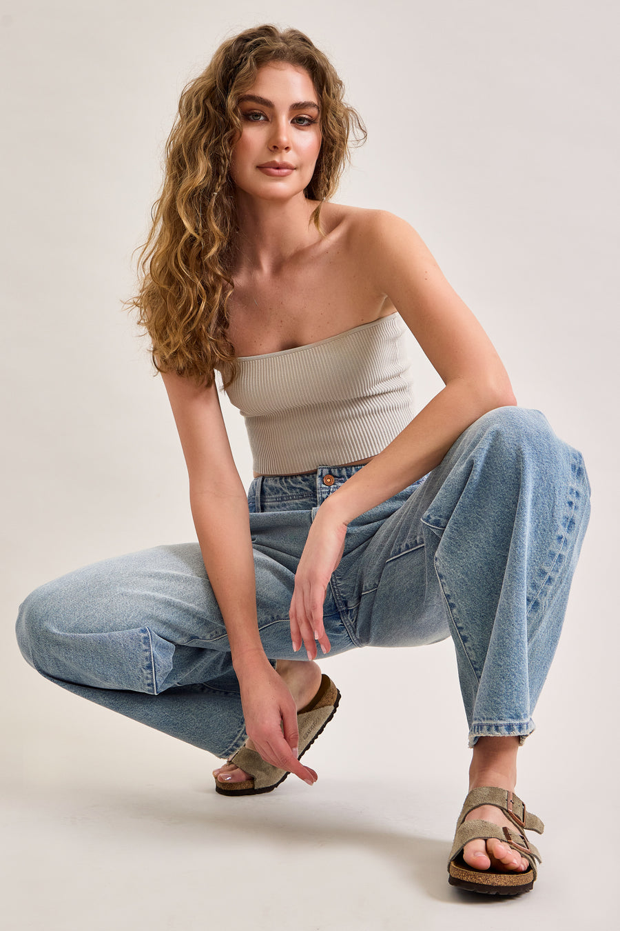 [SAMMIE] MEDIUM WASH BARREL JEAN