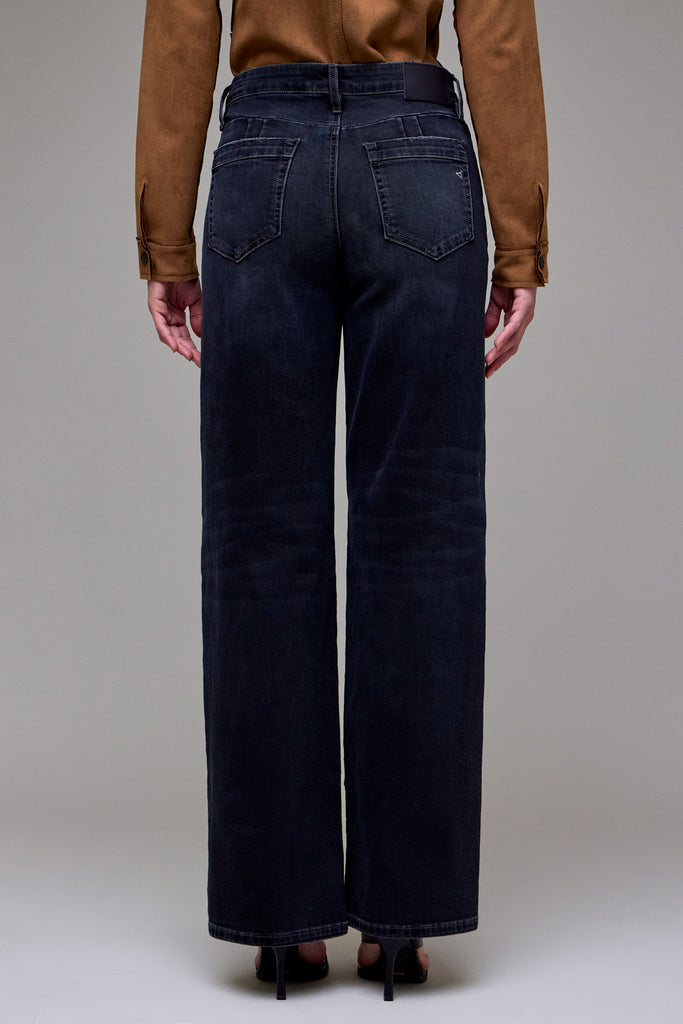 [LOGAN] Charcoal Wash Mid Rise Stretch 33" Inseam Dad Jean