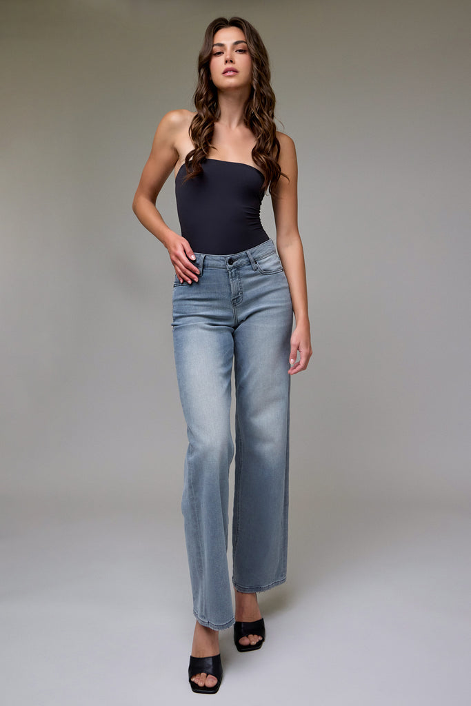 [LOGAN] Light Grey Stretch Mid Rise Dad Jean
