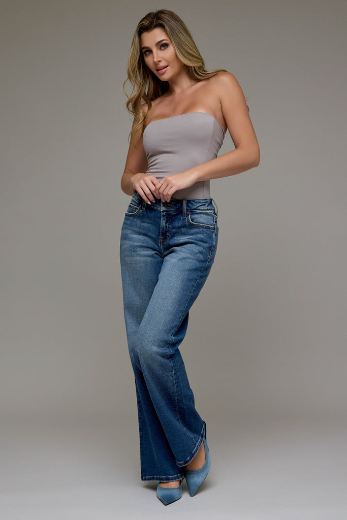 [LOGAN] Dark Vintage Mid Rise 31" Inseam Dad Jean