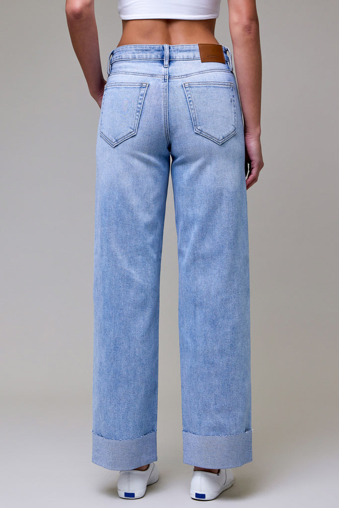[LOGAN] Mid Rise Dad Jean with Raw Hem 3" Cuff