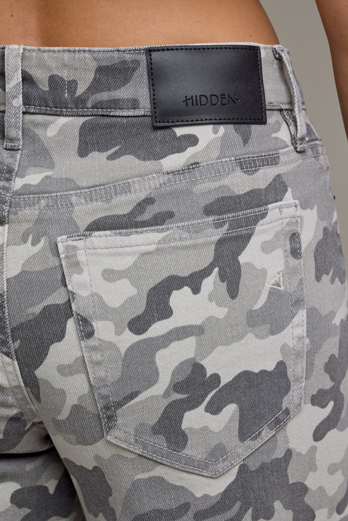 [NORI] Grey Camo High Rise 32" Inseam Extra Wide leg