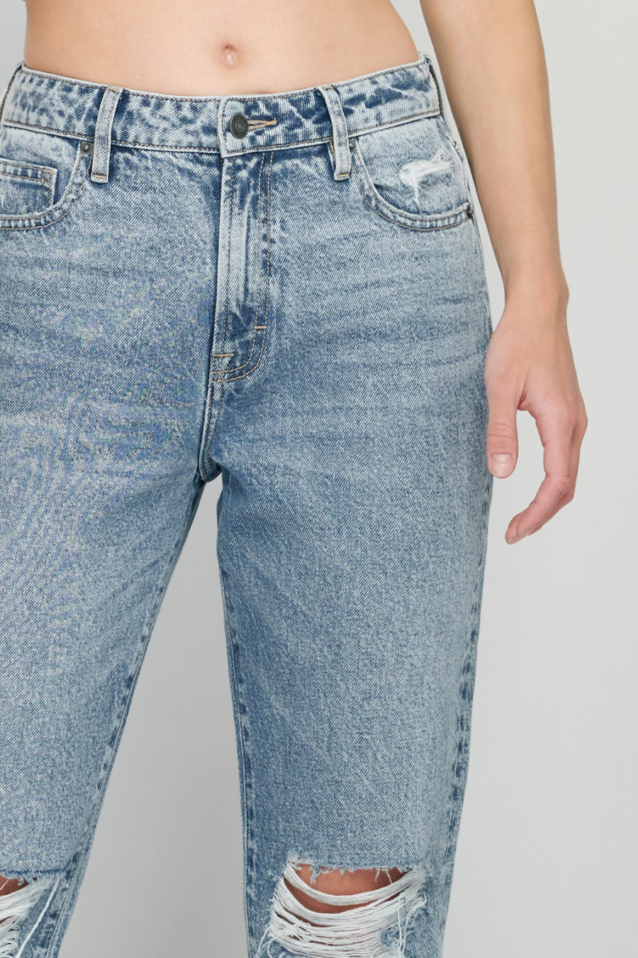TRACEY  <p/> ACID WASH CLASSIC CROPPED STRAIGHT JEAN