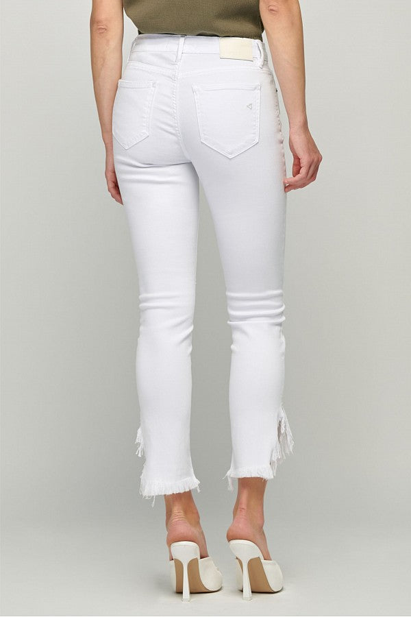 TAYLOR WHITE FRAYED HIGH RISE SKINNY