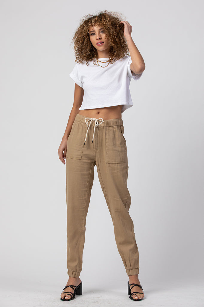 BELLA<p/> KHAKI UTILITY JOGGER