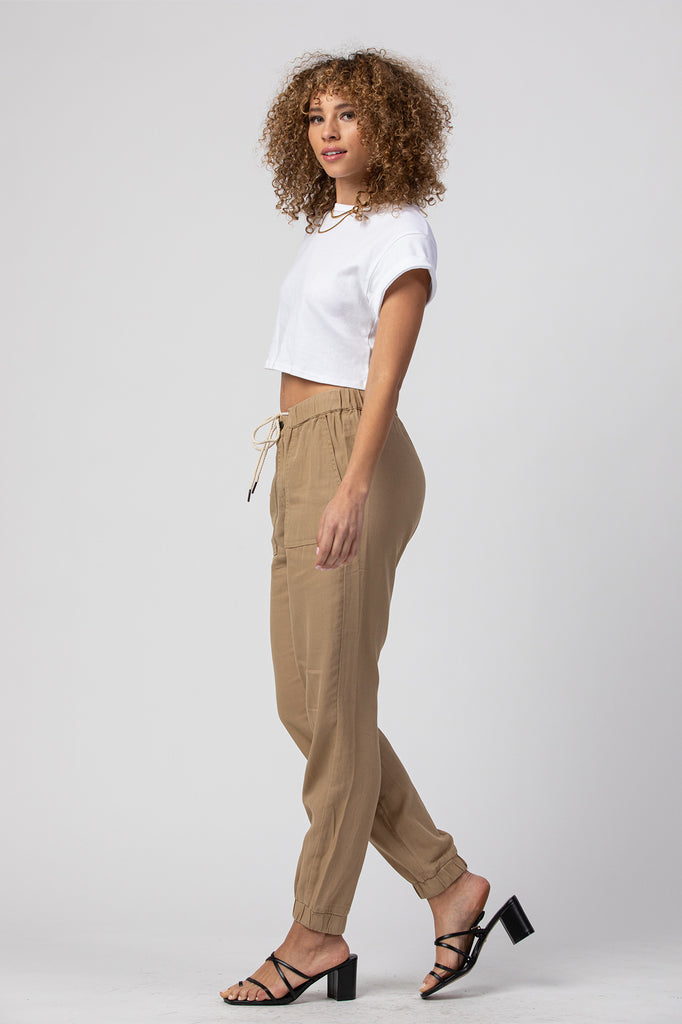BELLA<p/> KHAKI UTILITY JOGGER