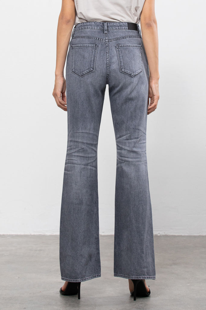 HAPPI <p/> GREY DISTRESSED 33" INSEAM FLARE
