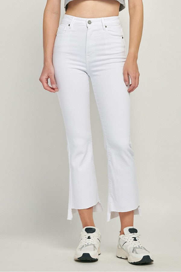 [HAPPI] WHITE CROPPED FLARE