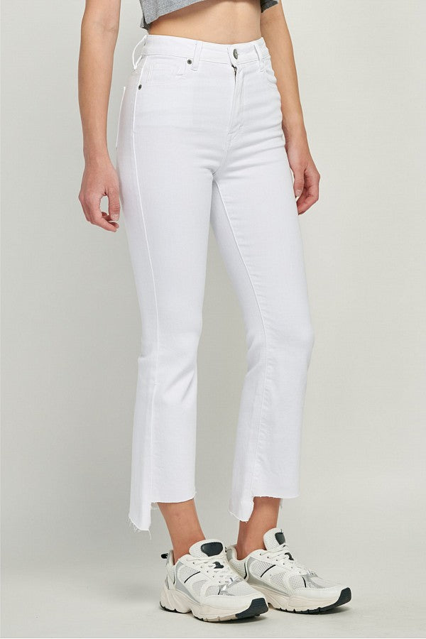 [HAPPI] WHITE CROPPED FLARE