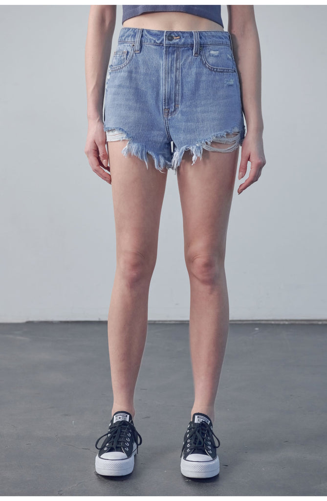 [FINN] HIGH RISE FRAYED SHORTS
