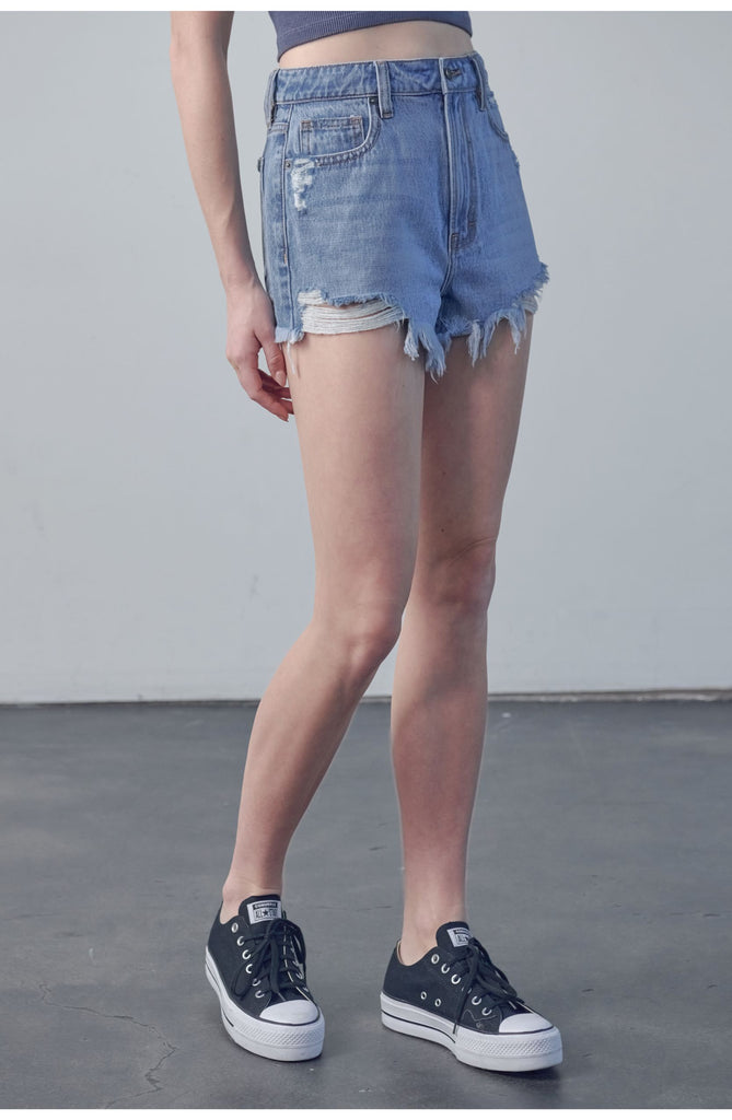 [FINN] HIGH RISE FRAYED SHORTS
