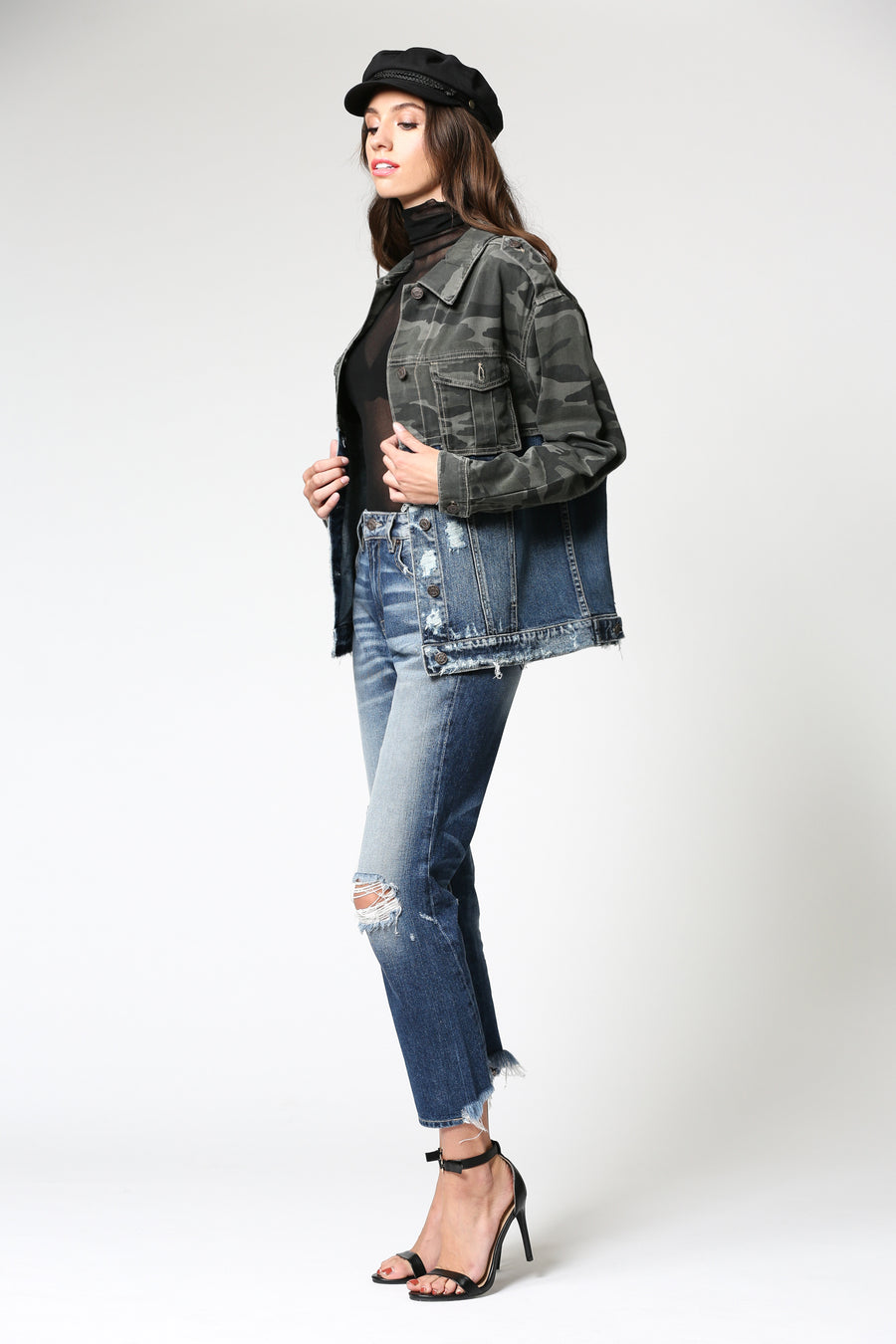 REBEL CAMO AND DENIM JACKET
