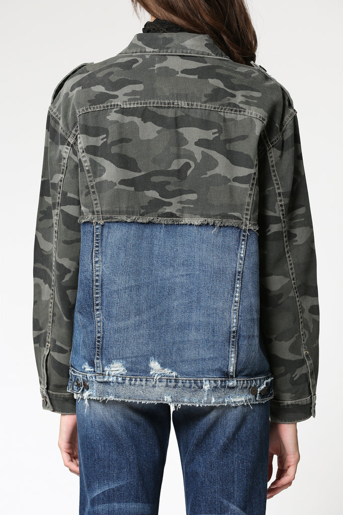 Hidden Jeans Rebel Camo Oversized Denim Jacket