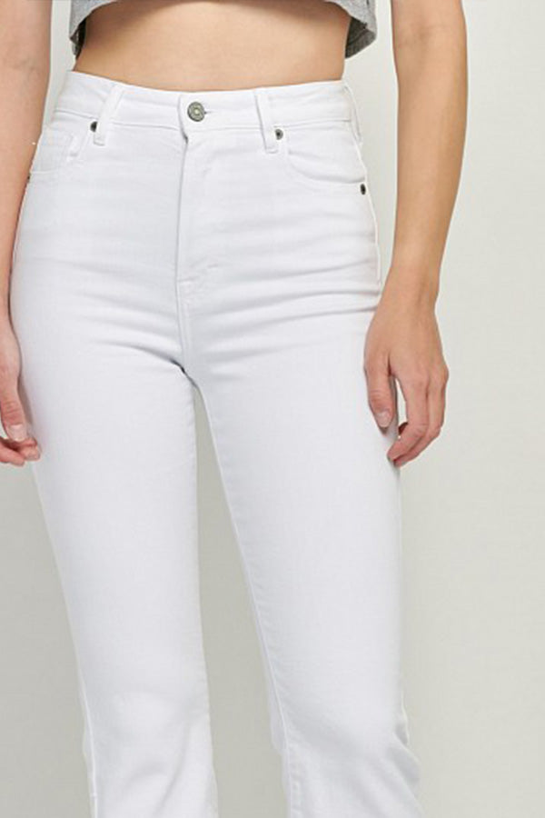 [HAPPI] WHITE CROPPED FLARE
