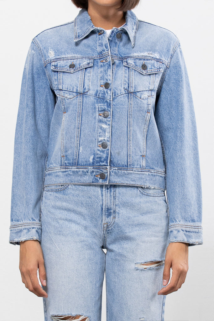 Acne Studios - Denim jacket - Relaxed cropped fit - Mid Blue