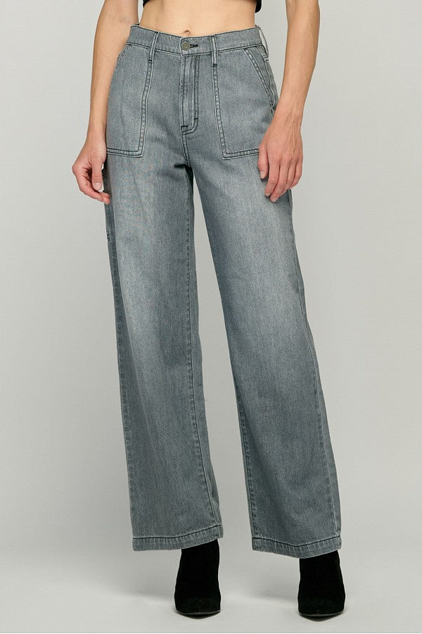LOGAN <p/> GREY COLOR CLASSIC CARPENTER DAD JEAN