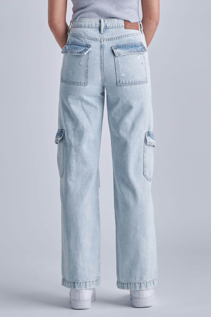 LOGAN <p/> SUPER LIGHT WASH CARPENTER BANDANA PRINT DAD JEAN