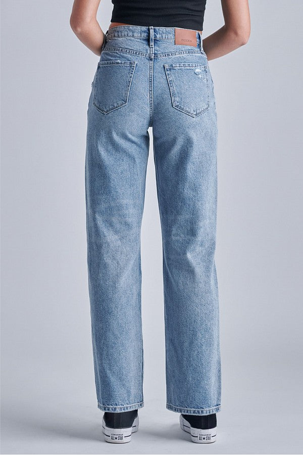 LOGAN <p/> LIGHT WASH FRONT PLEATS DAD JEAN