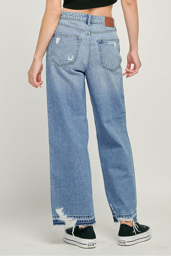 [NORI] DISTRESSED WIDE LEG
