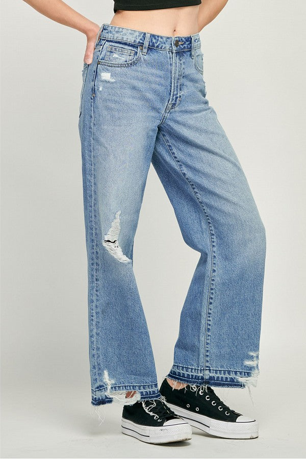 [NORI] DISTRESSED WIDE LEG