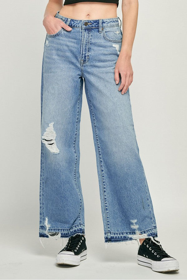 [NORI] DISTRESSED WIDE LEG