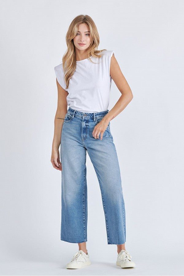 NORI <p/> MEDIUM LIGHT CLEAN CLASSIC WIDE LEG